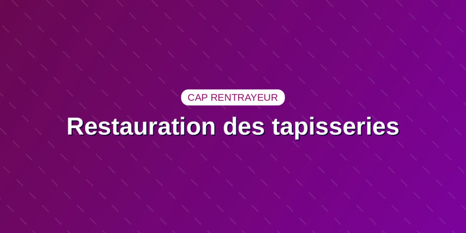 Couverture : Méthodes de rentrayage, recousure de relais et restauration de tapisseries d'art